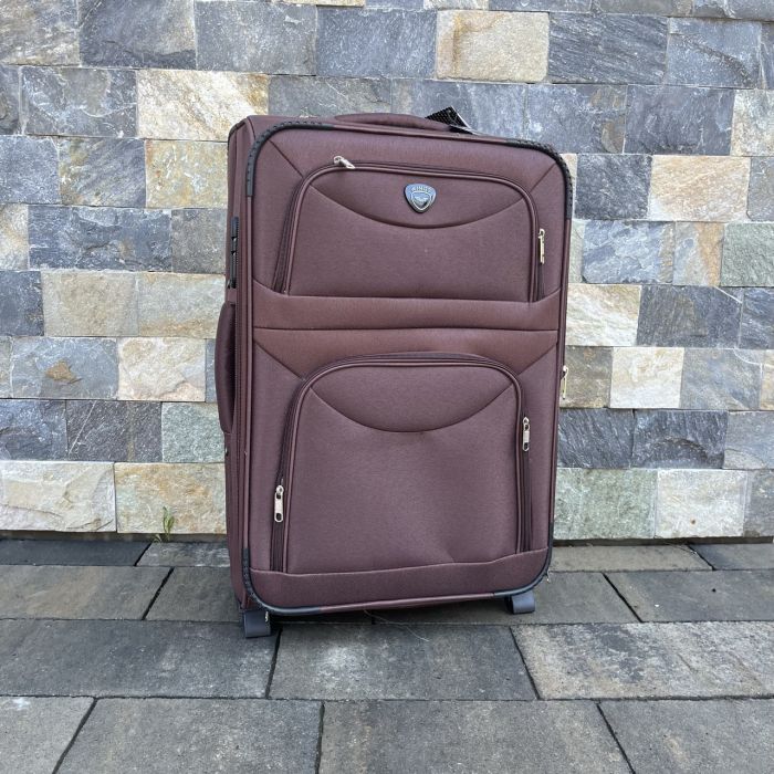 Валіза тканинна середня на 2 колесах Wings 6802 M Коричневий