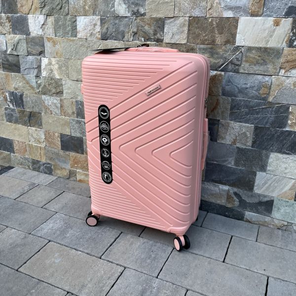 Чемодан дорожный большой из полипропилена Wings DQ181-05 L Персиковый