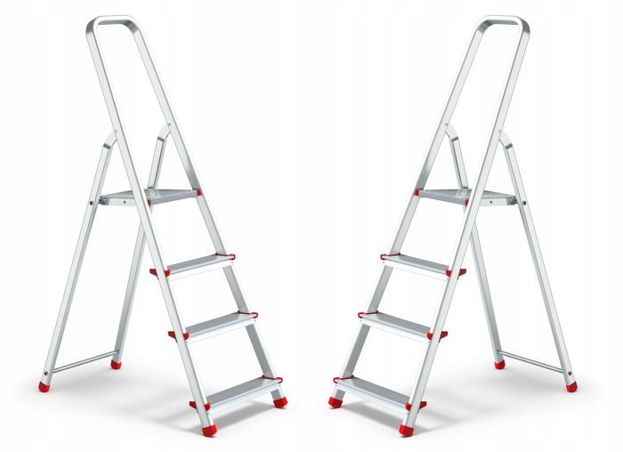 Односторонняя алюминиевая лестница HIGHER 4-ступенчатая 125 кг
