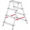 Двостороння алюмінієва драбина HIGHER 2х4 125 кг