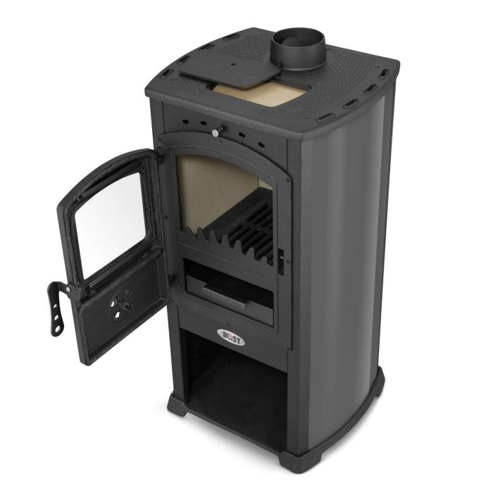 Стальная каминная печь BLIST ZAR 12 кВт Графитовый
