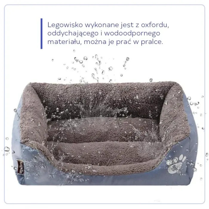 Лежак для собак/котів KOT09 Elegant L 65x50x16 см Сірий