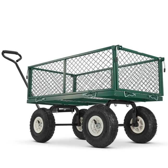 Транспортная тележка садовая + брезент HIGHER WOS02 89х49х22 см | 450 кг
