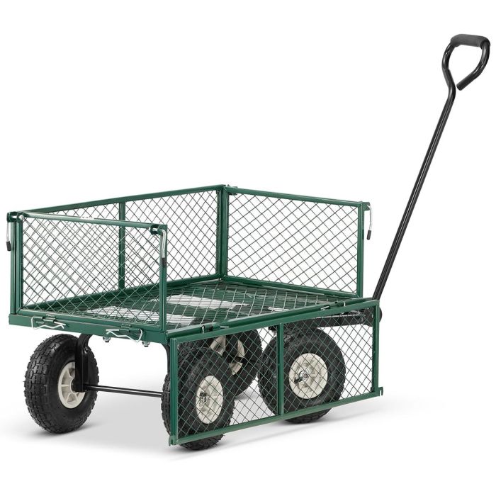 Транспортная тележка садовая + брезент HIGHER WOS02 89х49х22 см | 450 кг