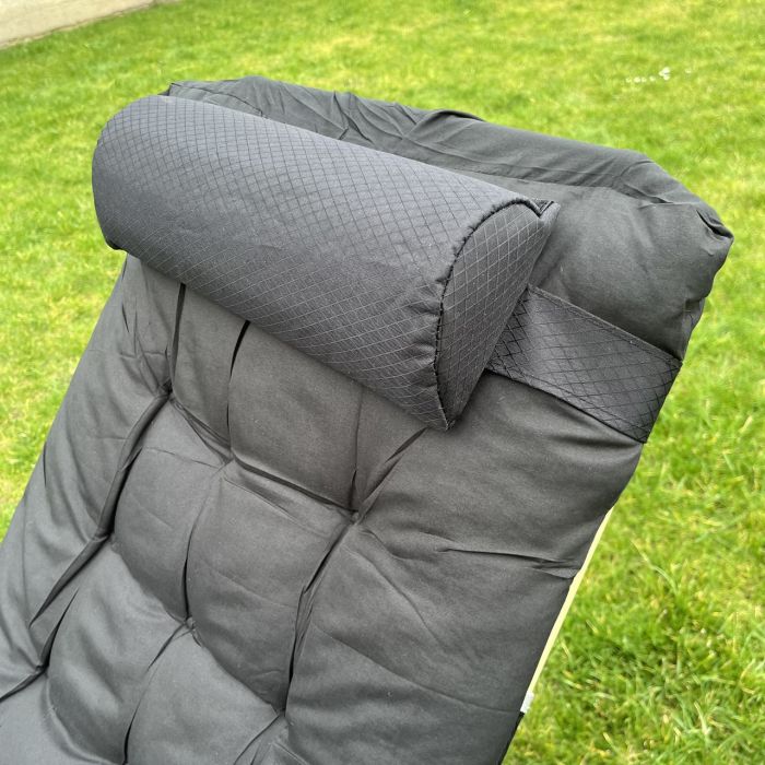 Садовый шезлонг тканевый + матрас IdealGarden Черный