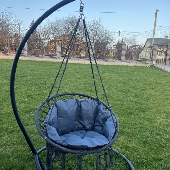 Подвесное кресло-качалка с водонепроницаемой подушкой GRAZIA 2307 Темно-серый