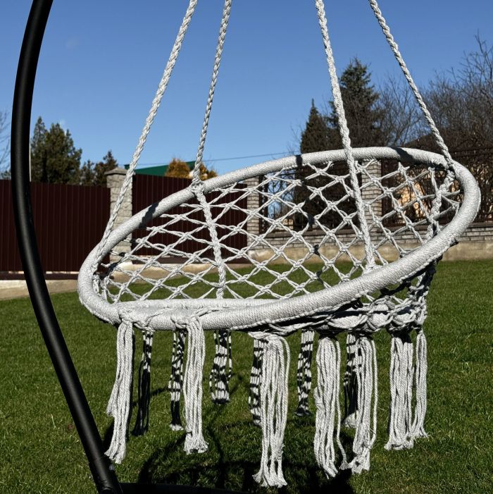 Подвесное кресло-качалка с подушкой GRAZIA 2302 Серый