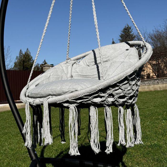Подвесное кресло-качалка с подушкой GRAZIA 2302 Серый