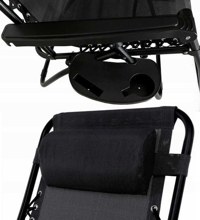 Садовый шезлонг тканевый RahheGarden Premium Черный