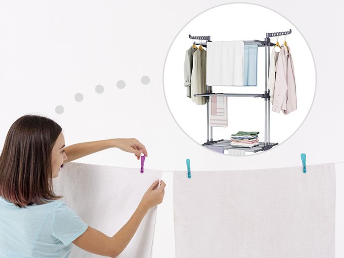 Складная сушилка для белья трехуровневая Gordon G447 Серый