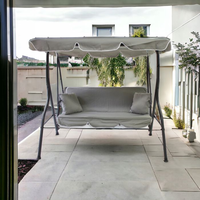 Садовые качели IdealGarden MAS-4003A 3-х местные Светло-серый