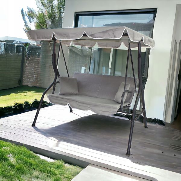 Садовые качели IdealGarden MAS-4003A 3-х местные Светло-серый
