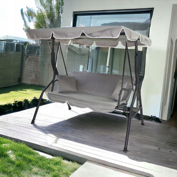 Садовые качели IdealGarden MAS-4003A 3-х местные Светло-серый