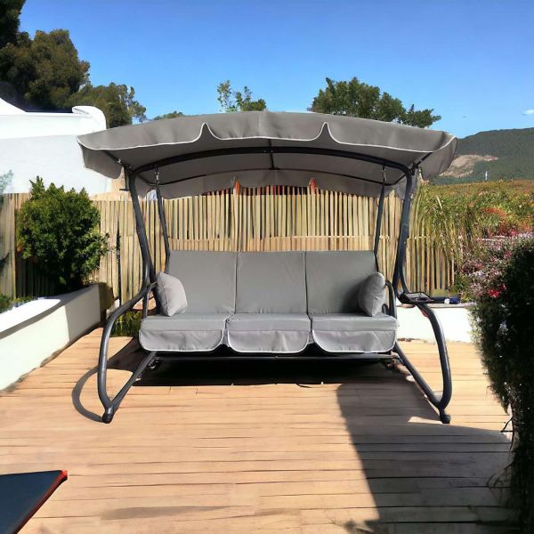 Садовые качели IdealGarden MAS-4026 3-х местные Светло-серый