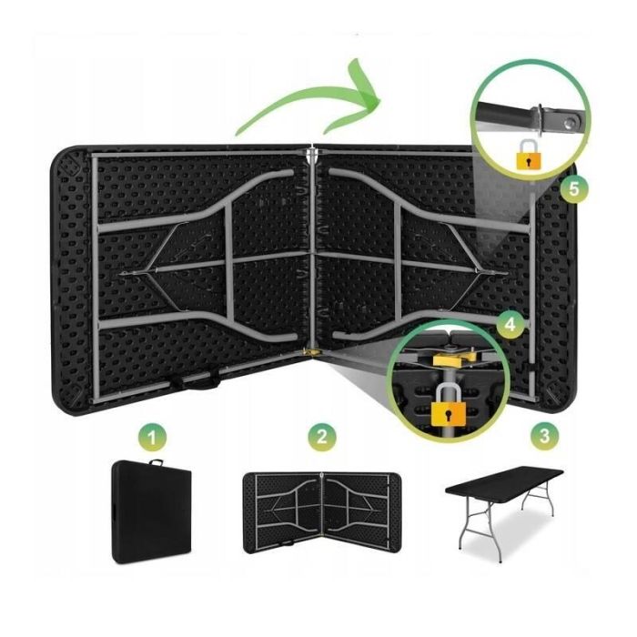 Садовый стол раскладной Ecarla SC02BR | 180х70х74 см Коричневый