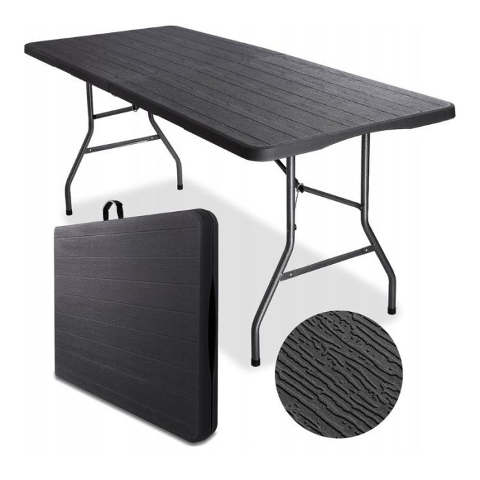 Садовый стол раскладной Ecarla SC02CZ | 180х70х74 см Черный