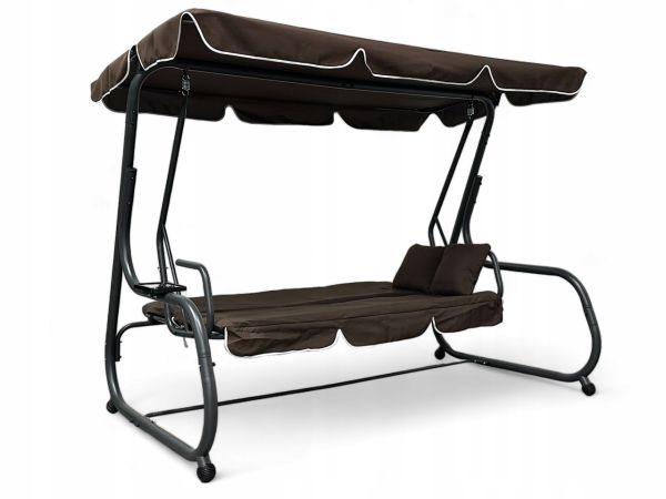 Садовые качели раскладные IdealGarden MAS-4026-1 3-х местные Коричневый