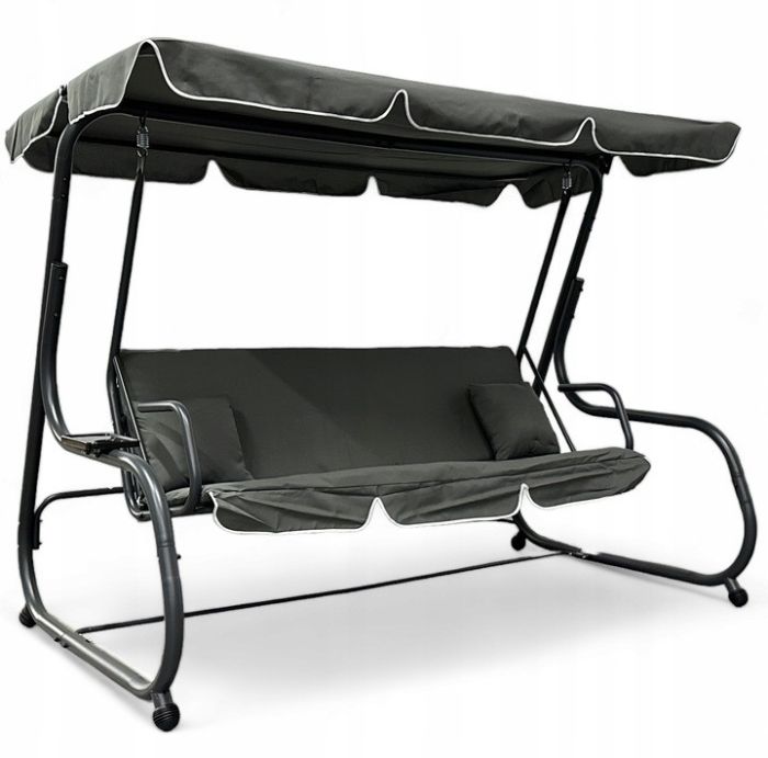 Садовые качели раскладные IdealGarden MAS-4026-1 3-х местные Графитовый