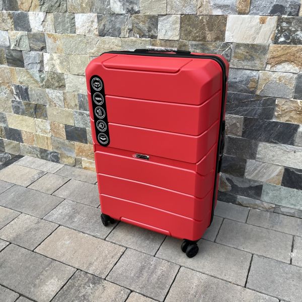 Чемодан дорожный большой из полипропилена Wings PP06 L Красный