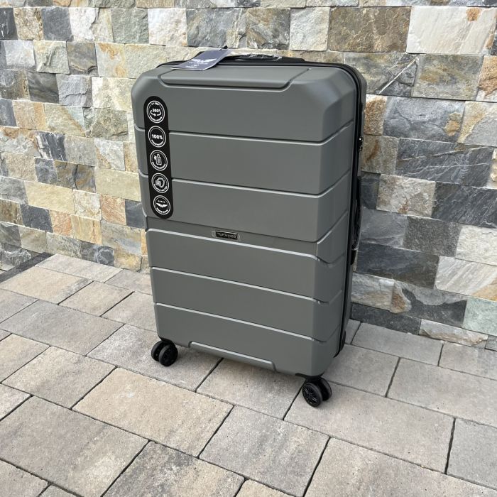 Валіза дорожня велика з поліпропілену Wings PP06 L Сірий