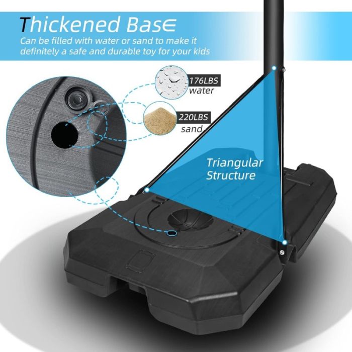 Стійка баскетбольна Ecarla AR13 із регульованою висотою 1,79-2,19 м.