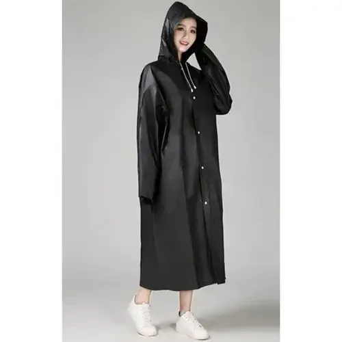 Водонепроницаемый плащ на застежках с капюшоном Trizand 21840 Черный