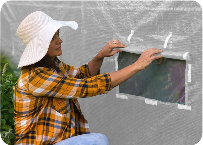 Теплиця PLONOS 4974-B (профіль 25 мм, 1 вхід) 4х2,5х2 м 10 м² Білий