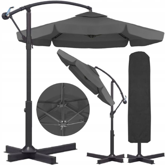 Зонт садовый с наклоном Ecarla OGP04 Графитовый