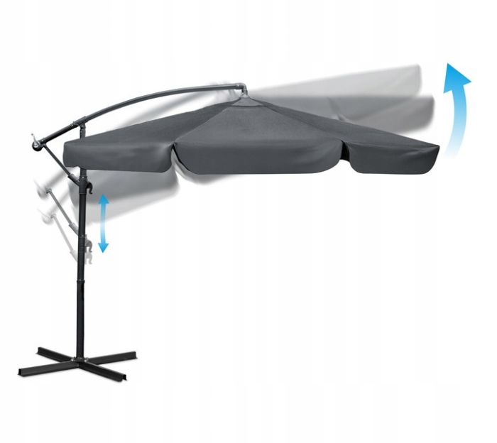 Зонт садовый с наклоном PLONOS PL-880 Серый