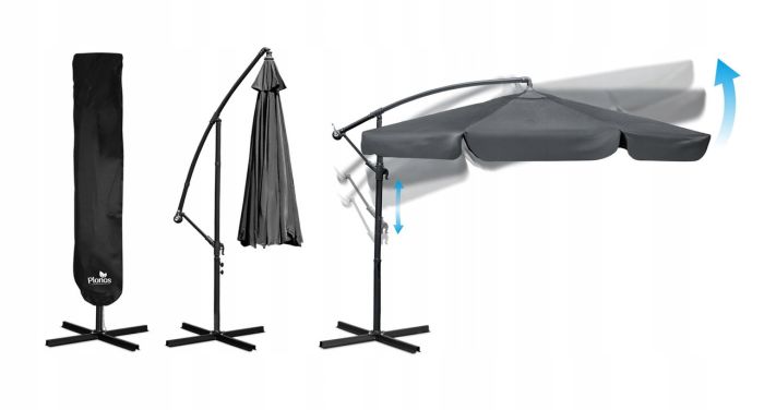 Зонт садовый с наклоном PLONOS PL-880 Серый