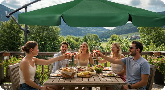 Зонт садовый с наклоном PLONOS PL-880 Зеленый