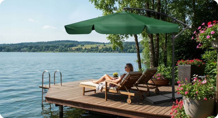 Зонт садовый с наклоном PLONOS PL-880 Зеленый