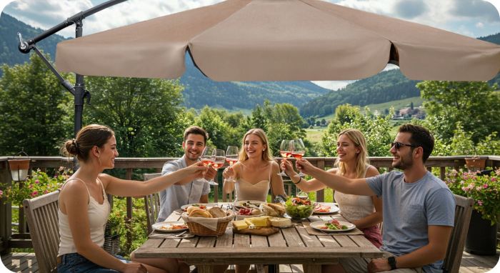 Зонт садовый с наклоном PLONOS PL-880 Бежевый