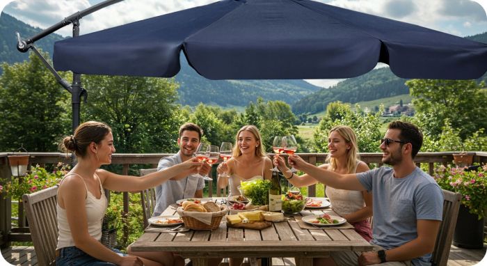 Зонт садовый с наклоном PLONOS PL-880 Синий