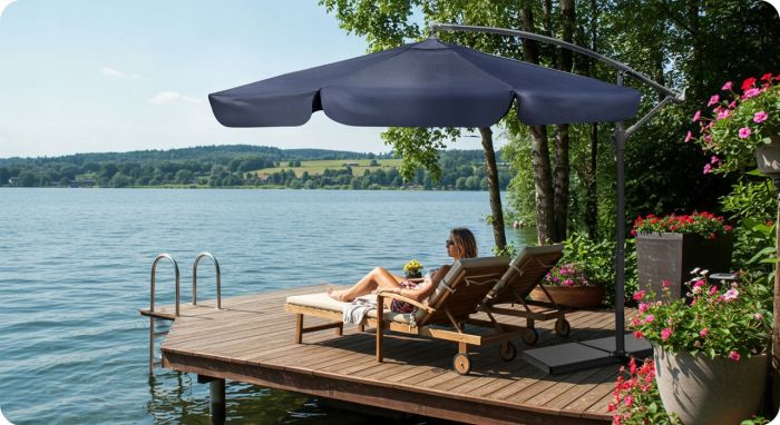 Парасоля садова з нахилом PLONOS PL-880 Синій