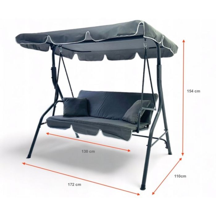 Садова гойдалка Ecarla H001 3-х місна Зелений