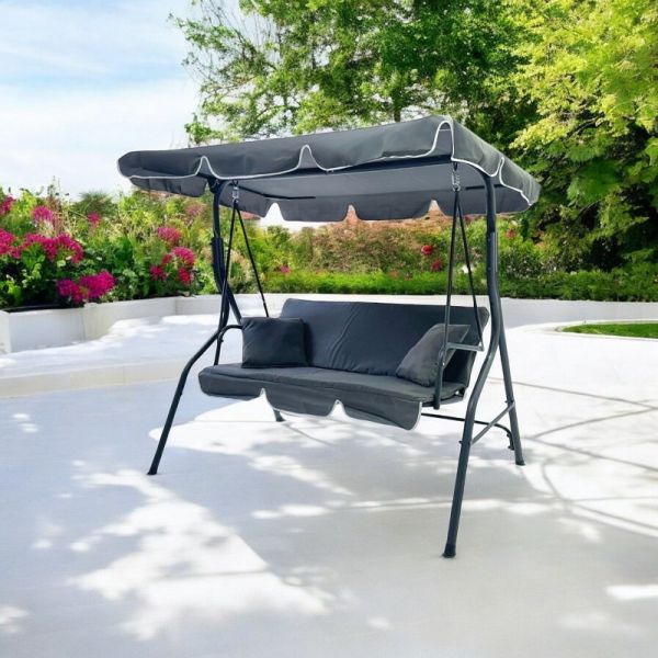 Садовые качели Ecarla H001 3-х местные Графитовый