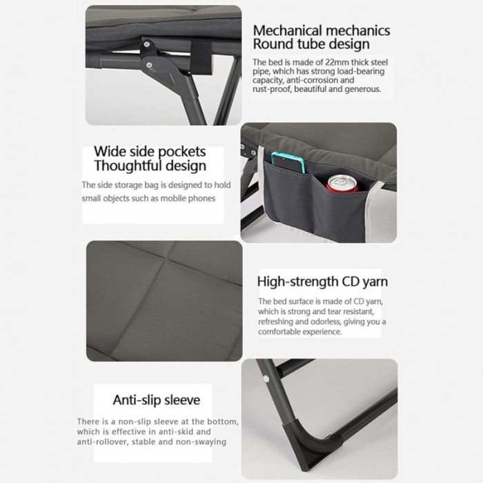 Розкладне туристичне ліжко Ecarla AR06SZ 200 x 64 см Графітовий