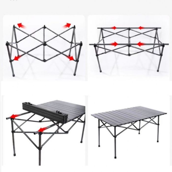 Раскладной стол для кейтеринга Ecarla SC09SZ | 95x56x50 см Серый