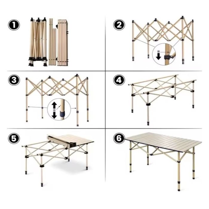 Раскладной стол для кейтеринга Ecarla SC10JBR | 53x51x50 см Бежевый