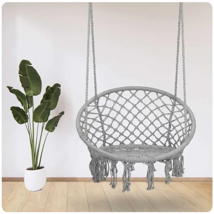 Підвісне крісло-гойдалка без подушки BOHO 290002 Сірий