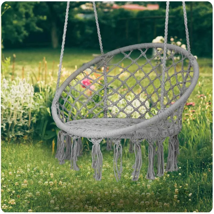 Подвесное кресло-качалка без подушки BOHO 290002 Серый