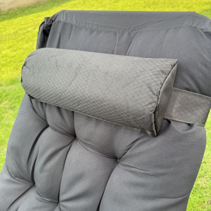 Садовий шезлонг тканинний + матрац IdealGarden CT-SF02-2406 Чорний