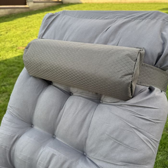 Садовий шезлонг тканинний + матрац IdealGarden CT-SF02-2407 Чорно-сірий