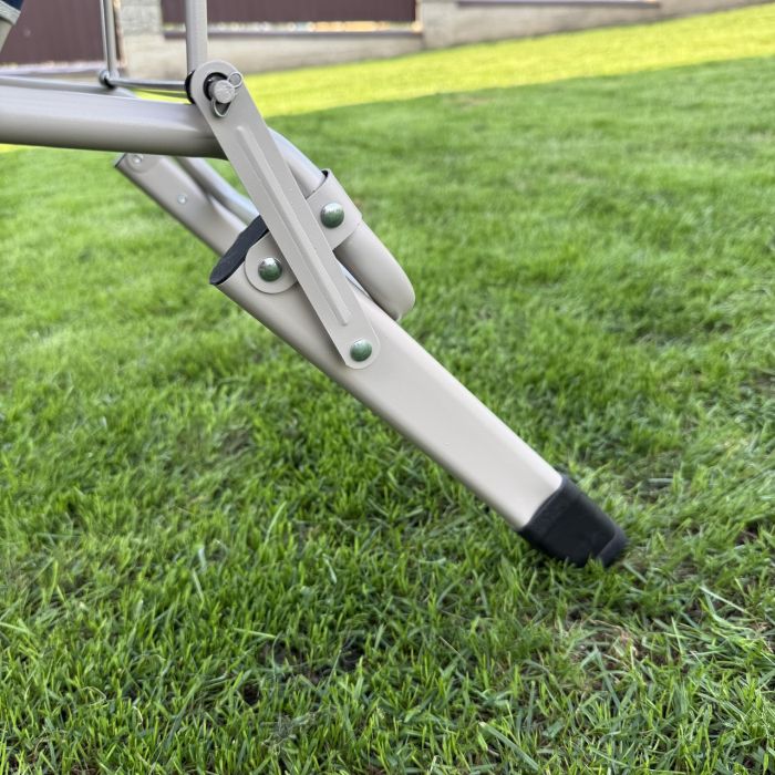 Садовый шезлонг тканевый + матрас IdealGarden CT-SF02-2405 Серо-синий