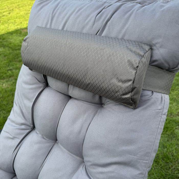 Садовий шезлонг тканинний + матрац IdealGarden CT-SF02-2404 Сірий