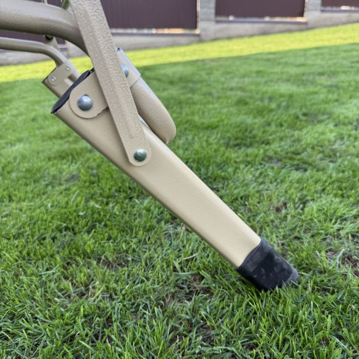 Садовий шезлонг тканинний + матрац IdealGarden CT-SF02-2402 Золото-сірий