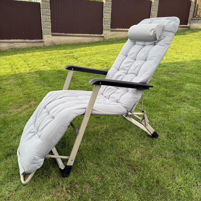 Садовий шезлонг тканинний + матрац Sofotel ChillWell 286402 Світло-сірий