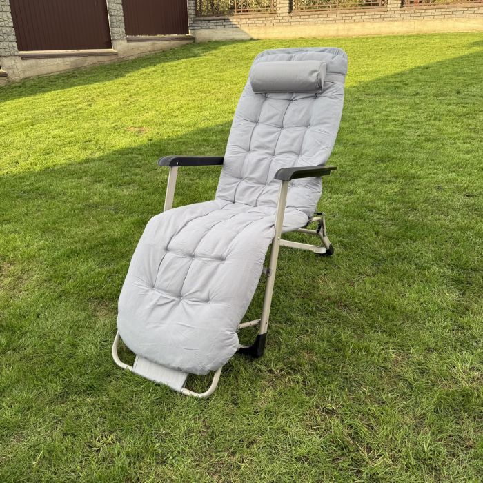 Садовий шезлонг тканинний + матрац Sofotel ChillWell 286402 Світло-сірий