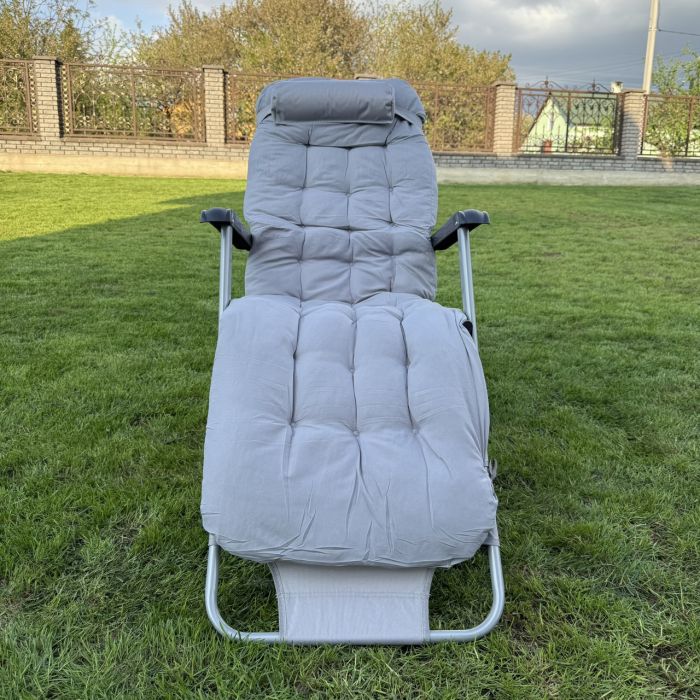 Садовий шезлонг тканинний + матрац Sofotel ChillWell 286401 Сірий